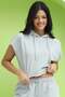 Women's Hooded Crop Gray Melange