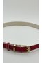 Women's Minimal Elegant Gold Three-Part Buckle Curved 2.5 cm Double Color Contrast Stitched Belt Pants Dress Coat Matching - 6