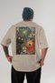 For the Love of Cats 110 Cat Printed Beige Oversize T-Shirt 100% Cotton Unisex Cat Lover Premium Design - 2