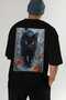 40 Cats for Cat Lovers Printed Black Oversize T-Shirt 100% Cotton Unisex Cat Lover Premium Design - 7