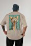 99 Cats for Cat Lovers Printed Beige Oversize T-Shirt 100% Cotton Unisex Cat Lover Premium Design - 2