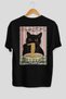 For the Love of Cats 28 Cats Printed Black Oversize T-Shirt 100% Cotton Unisex Cat Lover Premium Design