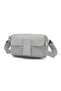 Daily Use Small Size Waterproof Crinkle Fabric Women's Phone and Messenger Bag Ice Gray - 2
