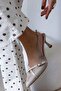 Fast Pointed Toe Cross Strap Detailed Heeled Women's Shoes - 6