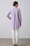 Elora Comfortable Fit Hidden Button Terikoton Boyfriend Women's Shirt & Hijab Shirt - Lilac - 4