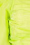 Women Square Neck Puffer Sleeve Plain Crop Top, Green - 2