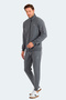 Frozen Men's Anthracite Tracksuit Set with Stand Collar and Zipper - 8