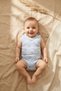 100% Cotton Teddy Bear Patterned Sleeveless 2-Piece Baby Bodysuit Set - Blue and White Color Options 0-12 Months - 6