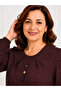 Women's Middle Age and Above Polka Dot Patterned Elastic Sleeves Combed Cotton Mother Blouse 1603 - 4