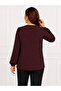 Women's Middle Age and Above Polka Dot Patterned Elastic Sleeves Combed Cotton Mother Blouse 1603 - 5