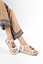 Alessi Women's White Buckle Comfortable Sole Daily Sandals - 4