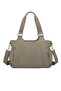 Daily Medium Size Waterproof Crinkle Fabric Women's Shoulder Bag Light Brown