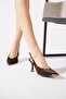 Sakles open-back women's heeled shoes with iron-embellished zebra print - coffee - 2