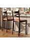 26 Inch Bar Stools, Set of 2 X-Back Bar Chairs, Height Adjustable Bar Stools for Dining Room, Kitchen, Counter, Rustic Cafe, Black