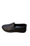 Women's Black Flat Light Sole Perforated Genuine Leather Shoes
