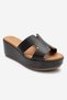 Lia Brown Skin Genuine Leather Wedge Heeled Women's Slippers - 3