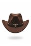 Unisex Internally Adjustable Metal Buckle Patterned Cowboy Hat Fedora Hat - 7