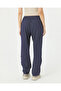 Women's Navy Blue Air-Permeable Organic Cotton Cuffed Casual Pants - 2