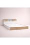 Kentorp 160X200 Queen Bed+1 Nightstand+Dresser/Mirror & Stool| Comfortable Bedset | Sturdy Modern Design Wooden Bedroom Set - White/Sonoma Oak - 3
