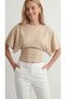 . Women's 100% Cotton Stretchy Bat Sleeve Fitted Waistline Crew Neck Summer Combed Cotton Sports T-Shirt - 4
