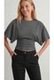 . Women's 100% Cotton Stretchy Bat Sleeve Fitted Waistline Crew Neck Summer Combed Cotton Sports T-Shirt - 4
