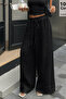 Women's Comfortable Cut Muslin Elastic Waist Wide Leg Pants - 6