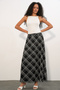 Women's Patterned Lined Skirt 1465 - D. Black - 3