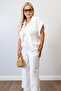 Edya Women's Viscose Comfortable Fit White Two-Piece Set - 3