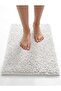 Chenille Bath Mat, Microfiber, White, 40X60 cm Bathroom Rug, Long Pile, High Absorbency, Machine Washable - 3