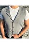 Men's Slim Fit Mono Collar Full Fabric Vest - 2