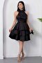 Halter Neck Layered Satin Dress Drp565 - 5