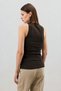 Brown Collar Lace Detailed Women's Top - 3