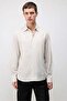 Stone Linen Blend Relax Fit Men's Shirt