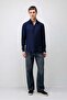 Navy Blue Crinkled Relax Fit Men's Shirt - 4