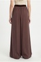Women's Aviva Woven Modal Belted Waist Elastic Ultra Wide Leg Brown Trousers - 5