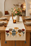 100% Cotton Linen Bohemian Punch Embroidered Table Runner – 40X 130 Elegant and Natural Tablecloth - 2
