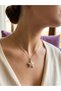 Women's Steel White - Black Enamel Starfish Pendant with Zircon Stone Gold Chain Necklace Jewelry - 8