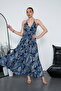 Long Oversized Dress with Halter Neck Detail and Backless Slit - 2