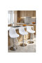 Adjustable Bar Stool Pu Leather With Back Rest Beautiful Design High Chair Counter Chair Kitchen Chair (White) - 6