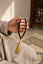 Tiger's Eye Natural Stone Prayer Beads 33-Piece Yellow Tassel Zikir Prayer Beads - 3