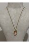 Heart Model Steel Necklace with Bow Detail - 3