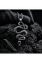 Stainless Steel Antique Silver Color Gothic Style Mystical Snake Pendant