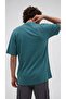 Men's oversized relaxed fit t-shirt - deer print - petrol green - 4