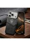 Zeronix compatible For iPhone 17 Pro 6.3-Inch Premium Two-Tone Leather and Fabric Hybrid Protective - 4