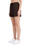 Premium - Tide Collection |   Brown Lace-Up Wrinkled Textured Comfortable Cut Women's Shorts - 3