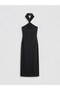 Nevavm Halter Neck Metal Appliqué Gathered Dress - 6