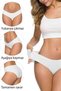 5 Pieces Women's Seamless Laser Cut Flexible Non-Marking Panties White - 4