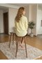 Women's Oversize Cut Woven Linen Long Sleeve Yellow Shirt 100% Cotton - 5
