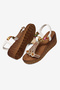 Women's White High-Top Sandals with Scarf Detail and Stones - 5