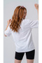 Women's White Oversize Crew Neck Comfortable Fit Relaxed T-Shirt - 8
